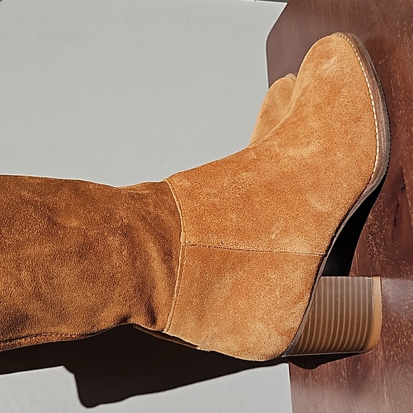 Blondo Waterproof Cow Suede Knee Length Blook Boots Heel 7.5 - Picture 2 of 15